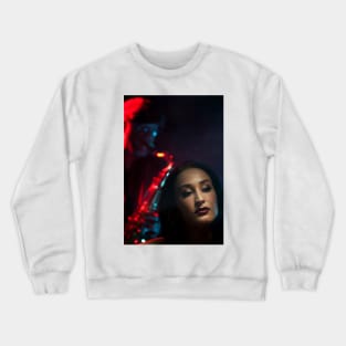 Young lady and sax player Crewneck Sweatshirt